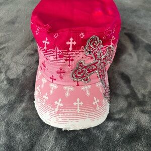 KBETHOS Hot Pink Embellished Cross Cap